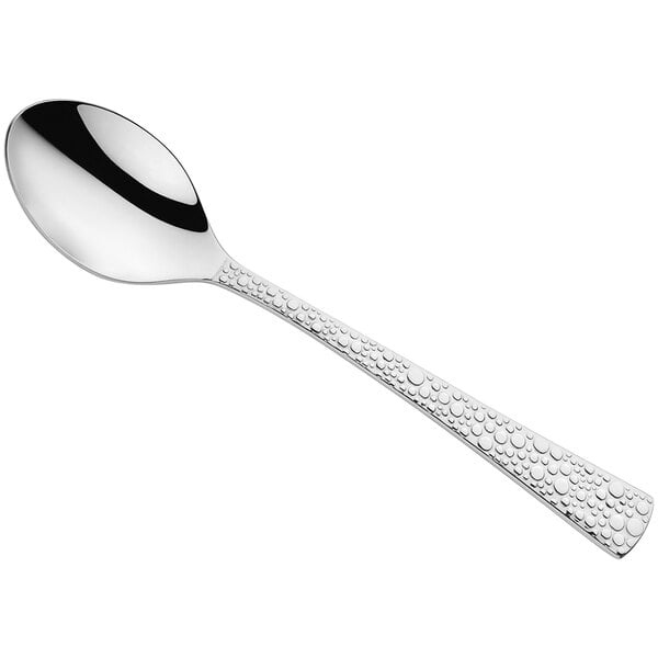 An Amefa stainless steel teaspoon with a design on the handle.