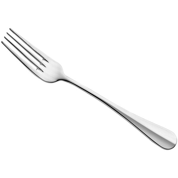 An Amefa stainless steel table fork with a silver handle.