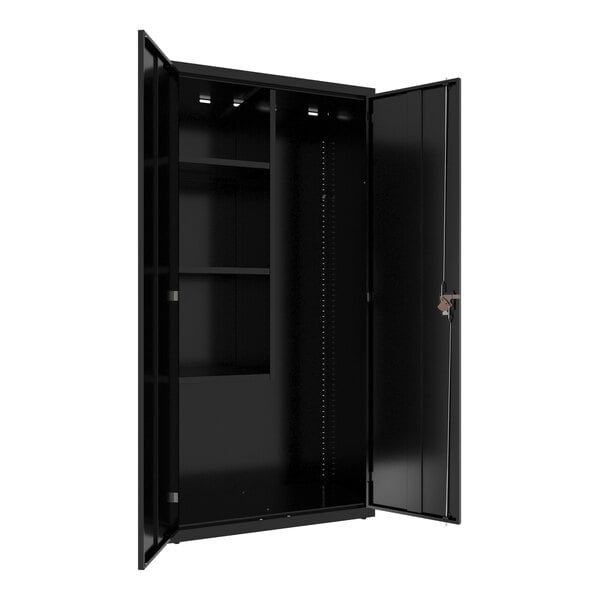 Hirsh 18" x 36" x 72" Black Janitorial Cabinet