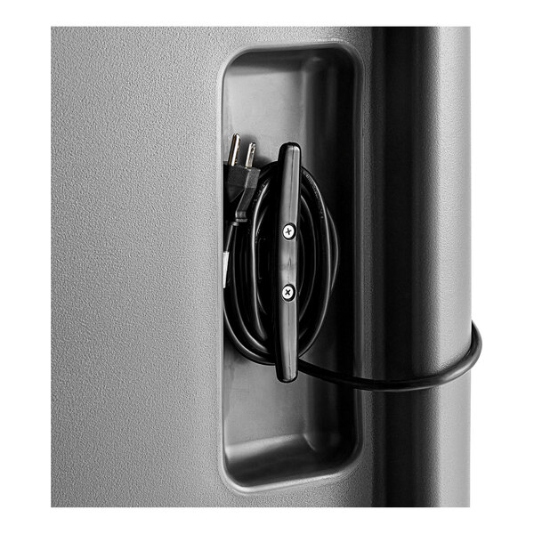 A close up of a grey Cambro Pro Cart Ultra pan carrier.