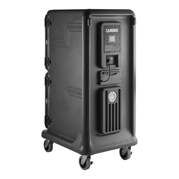 A black Cambro Pro Cart Ultra with wheels.