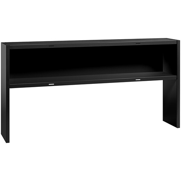 A black rectangular stack-on shelf with a black frame.