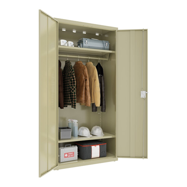 Hirsh 18" x 36" x 72" Putty Wardrobe Cabinet - Assembled 25062