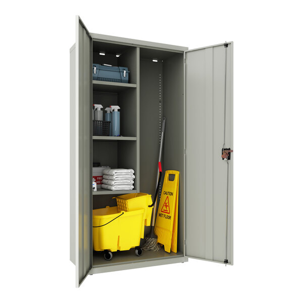 Hirsh 18" x 36" x 72" Light Gray Janitorial Cabinet