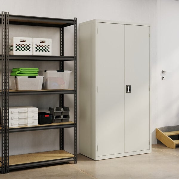 Hirsh 18" x 36" x 72" Light Gray Janitorial Cabinet