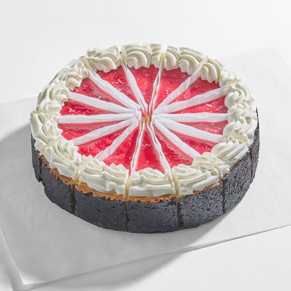 Eli's Cheesecake 14-Slice Pre-Cut White Chocolate Raspberry Cheesecake 95 oz. - 2/Case