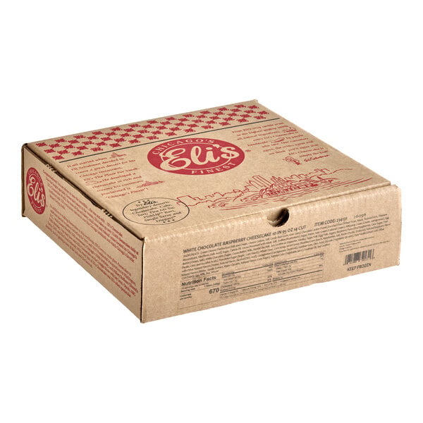 Eli's Cheesecake 14-Slice Pre-Cut White Chocolate Raspberry Cheesecake 95 oz. - 2/Case