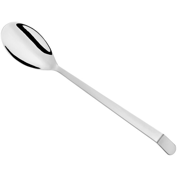 An APS Germany by World Tableware stainless steel serving spoon with a silver handle.