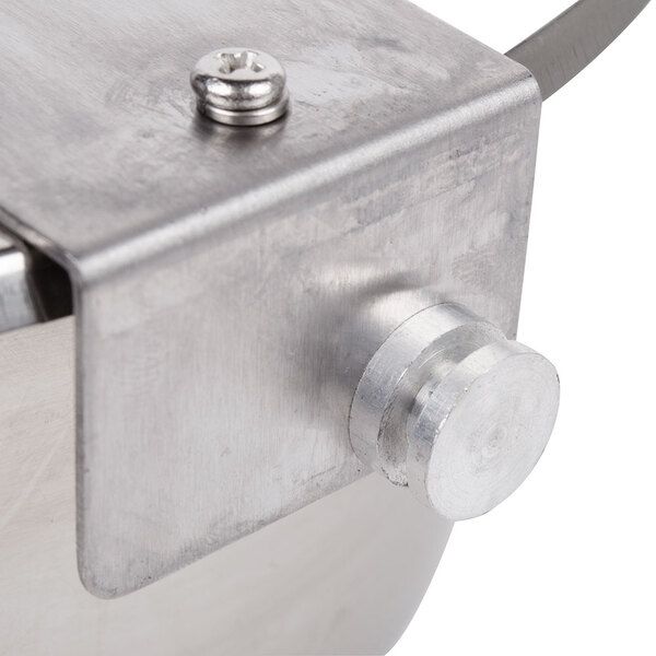 A stainless steel Galaxy 8 oz. kettle with a metal lid and handle.