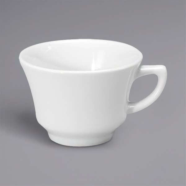 A white Oneida Classic porcelain cup with a handle.