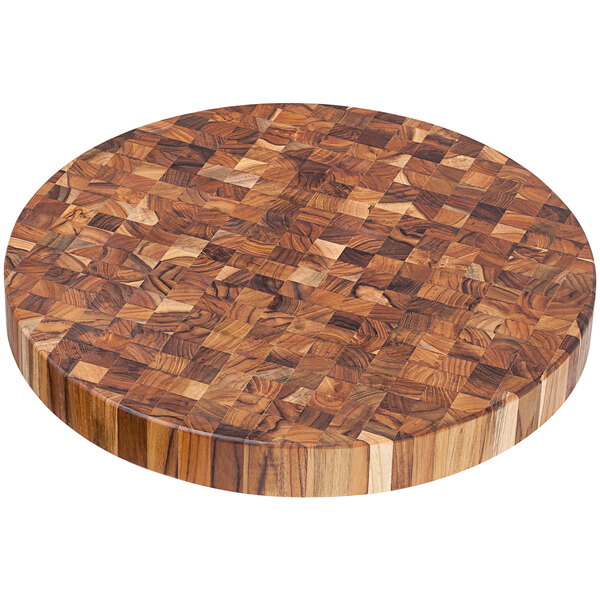 Teakhaus Butcher Block 18 End Grain Teakwood Round Cutting Serving 