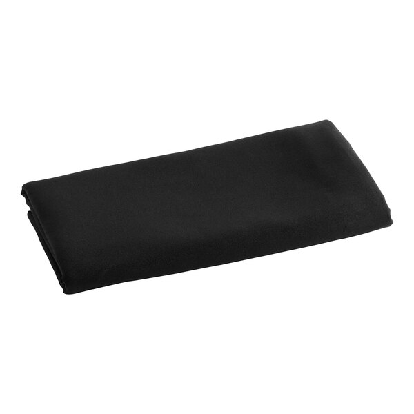 A black rectangular Choice table cover folded up on a white background.