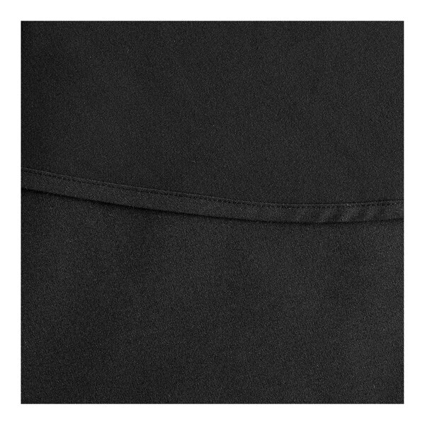 A black 54" round hemmed table cover made of spun polyester fabric.