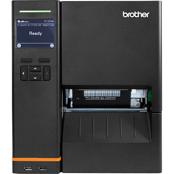 A black Brother TJ-4420TN label printer.