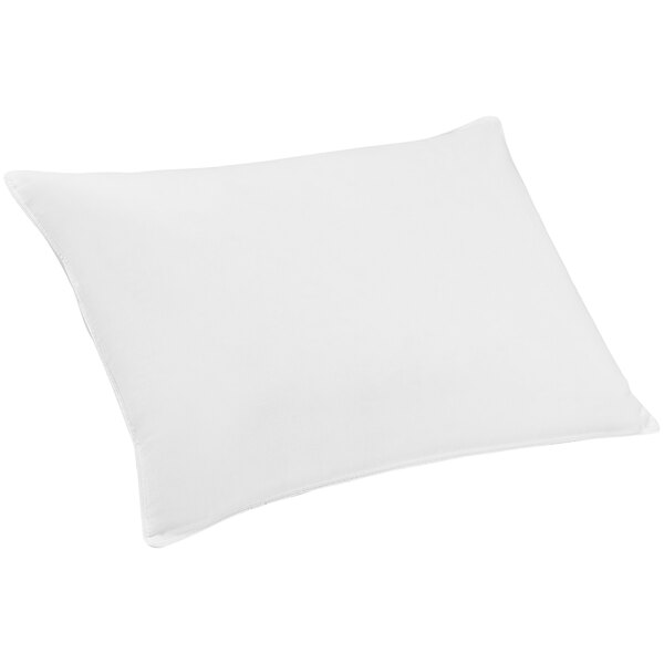 A white Restful Nights European size pillow with antimicrobial cover.