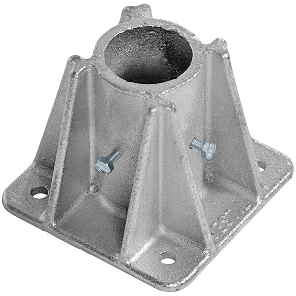 A Vestil metal socket for VDKR safety railing with screws and nuts.