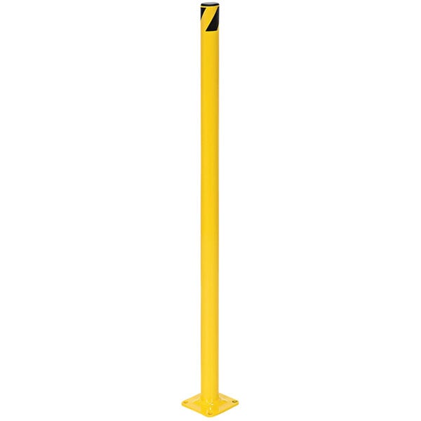 A yellow pole with black stripes.