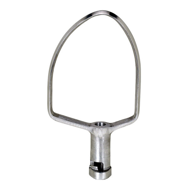 An aluminum pastry knife for a Globe SP10 mixer with a metal handle.