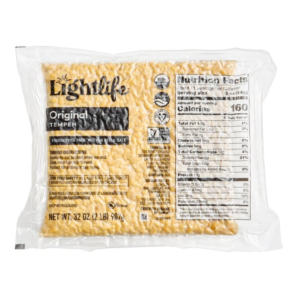 A 2-pound vacuum-sealed package of Lightlife Original Tempeh.
