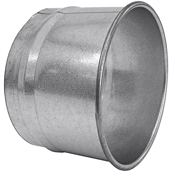 A Nordfab galvanized steel hose adapter with a round end.