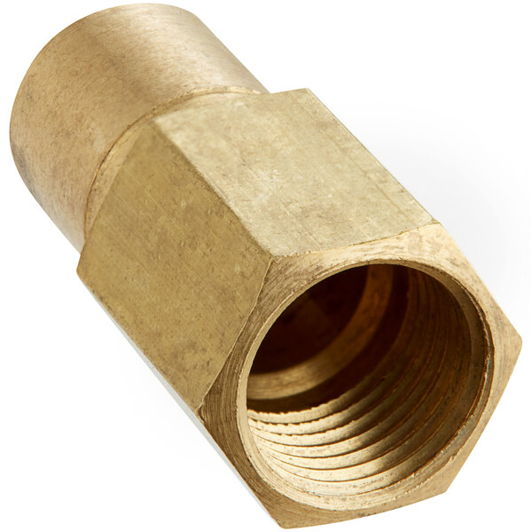 An Avantco #43 NG brass burner orifice.