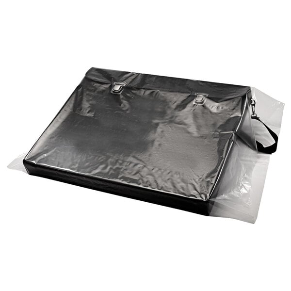 A clear Lavex poly bag with handles.