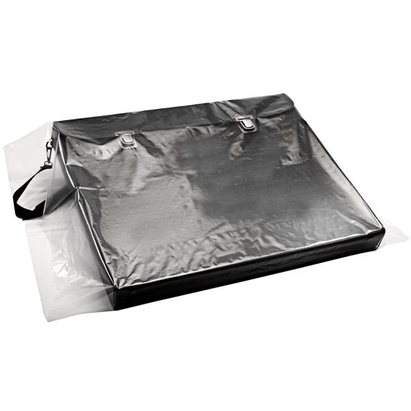 A clear Lavex poly bag with handles.