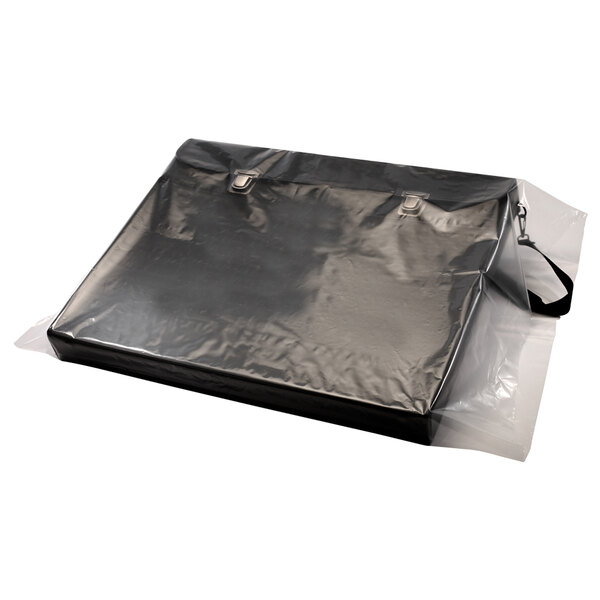 A clear plastic Lavex poly bag on a white background.