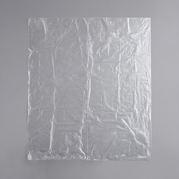 A clear plastic Lavex poly bag with creases.