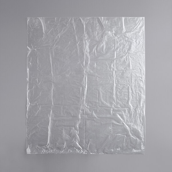 A clear plastic Lavex poly bag with creases.