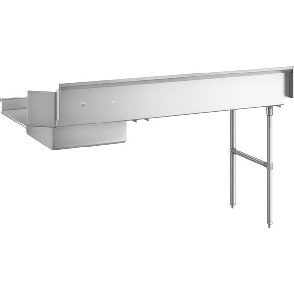A Regency stainless steel soiled dish table with a left drainboard.
