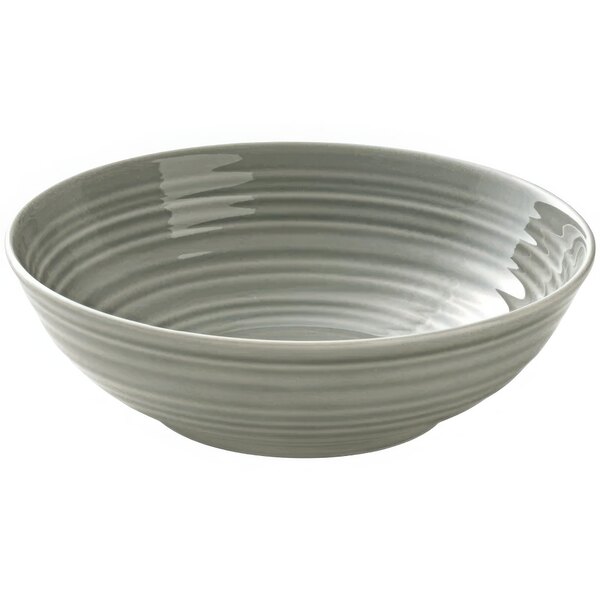 A Bauscher Country House gray porcelain bowl with a curved ripple design.