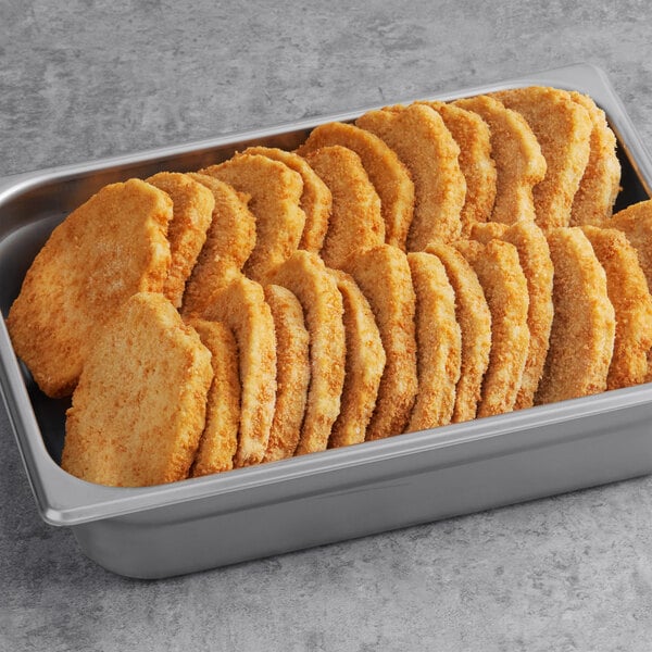 Rebellyous Kickin' Chicken patties in a tray on a table.