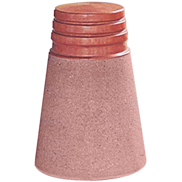 A close up of a concrete cone bollard.