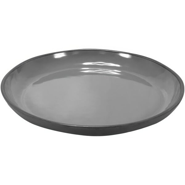 A charcoal gray Dalebrook melamine plate.