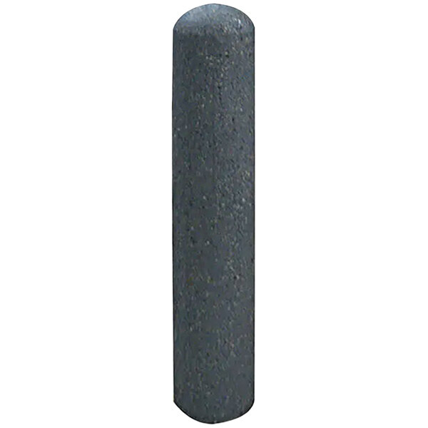 A grey stone Wausau Tile round concrete bollard with a dome top.