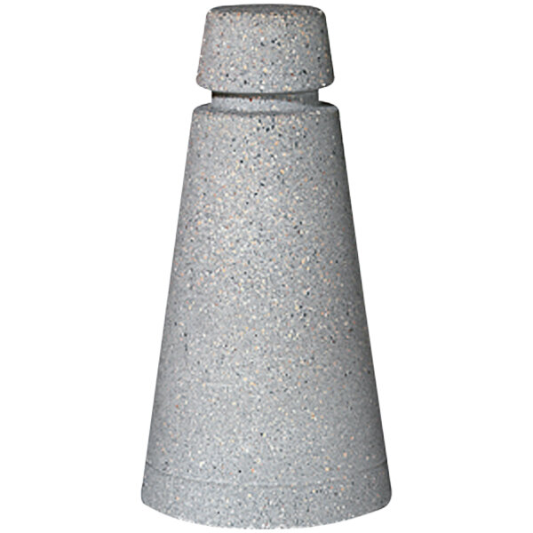 A grey cone shaped Wausau Tile bollard.