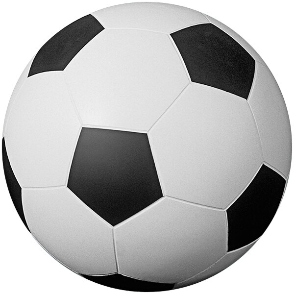 A Wausau Tile concrete bollard that looks like a soccer ball.