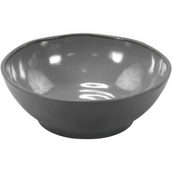 A Dalebrook charcoal gray melamine bowl.