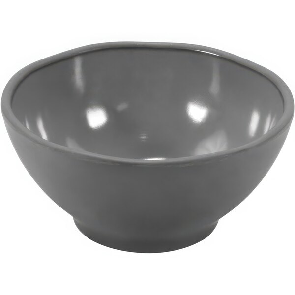 A grey Dalebrook by BauscherHepp melamine bowl on a white background.