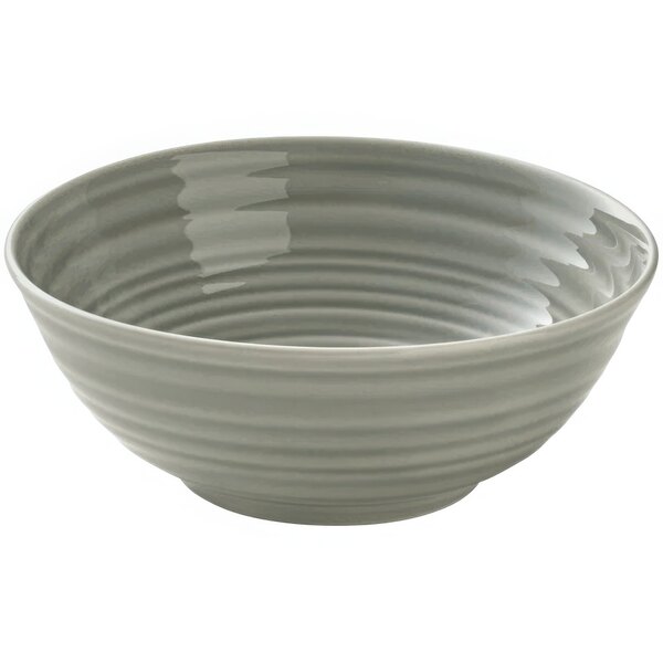 A white porcelain bowl with a curved surface.