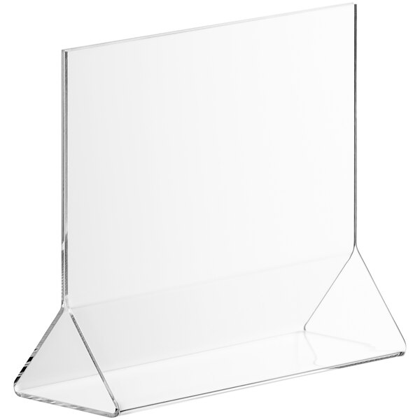 A clear acrylic Choice tabletop displayette with a white background.