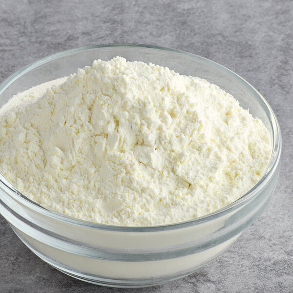 A bowl of Low Heat Non-Fat Milk Powder.