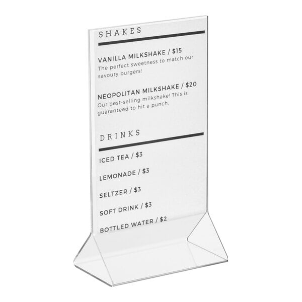 Choice 4" x 6" Acrylic Tabletop Displayette