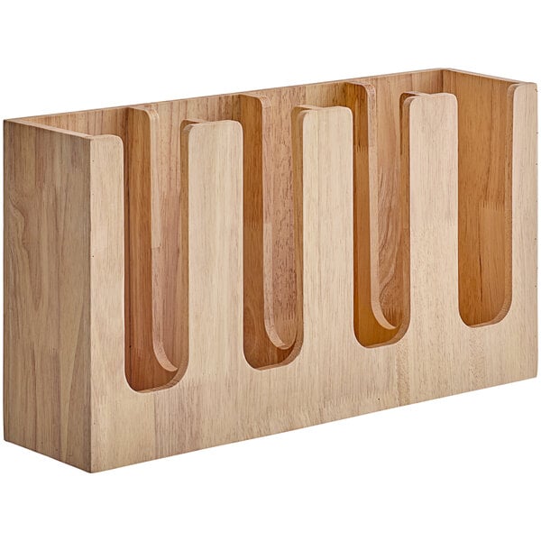 Acopa Wood 4-Section Tiered Cup and Lid Organizer