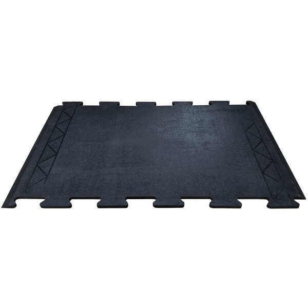 A black puzzle mat with white edges.