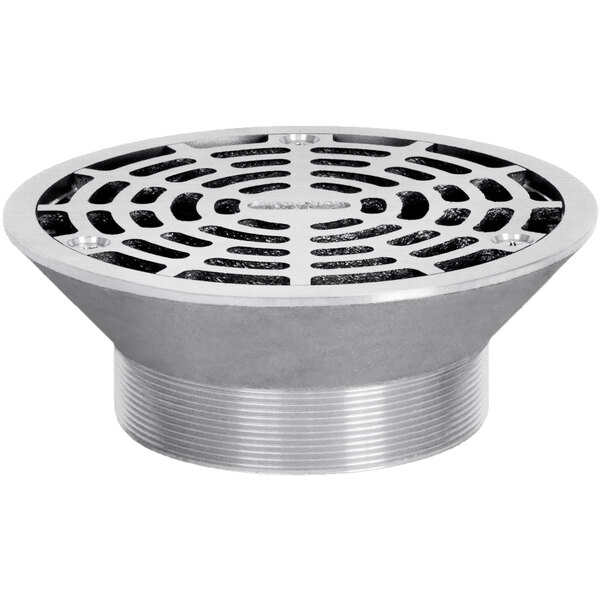 A Josam Nikaloy round metal strainer with a circular metal grate.