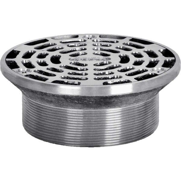 A Josam Nikaloy round metal drain strainer with holes.