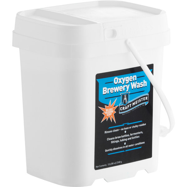 A white National Chemicals Inc. Craft Meister bucket with a black label and handle.