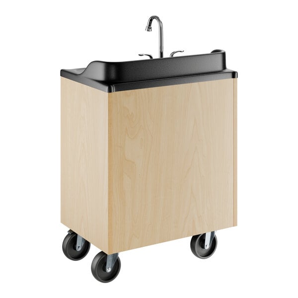 Ozark River Manufacturing CHSTM-AB-AB1N Lil Premier Maple Portable Hot Water Hand Sink with Laminate Cabinet and Single Basin